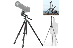 ULANZI JJ06 Statyw Wideo z Włókna Węglowego, Statyw z głowicą płynną, podwójnym obrotem panoramicznym 360° i pochylenia -50°/+60°, z płytką szybkozłączną Uka i uchwytem śrubokrętowym