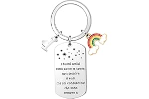 bifriend Regalo portachiavi di Amicizia,Promemoria Argento A-Z 26 Iniziale Ciondolo Portachiavi Per Amici Sorelle Colleghi Compleanno Natale Diploma Lunga Distanza