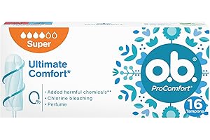 o.b. Assorbenti Interni ProComfort Super, Assorbenti facili da applicare e rimuovere ideali per i giorni di flusso intenso, Tamponi interni con trama assorbente, 1 confezione da 16 pezzi