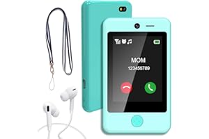 PTHTECHUS Kids Smart Phone for Girls & Boys - 2G Touchscreen Learning Toy with Camera, Music Player, Games, Alarm Clock, Educational Gift for Ages 4-10 BLUE
