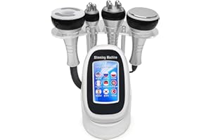 40K 4 in 1 Body Shaper Rf Radio Frequency Tripolar 4 Polar Cavitation Vacuum Device Beauty Machine Weight Loss Wrinkle Remove Salon Spa for Neck Belly Face Elitzia ETZX001（Silver Plastic Handle）