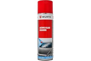 Wurth Active Glass Cleaner 500ml Spray Foam | Cleans Glass, Mirrors, Painted Parts, Rubbers, Plastics and more
