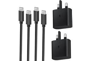 LOVEAI 2PACK Samsung Fast Charger Plug and Cable 1M, Samsung USB Type C Charging Plug and USBC to C Lead for Galaxy S25/S24/S23/S22/S21/S20/A17/A16/A15/A32/A33/A34/A35/A36/A52/A53/A54/A55/A56/A26/25
