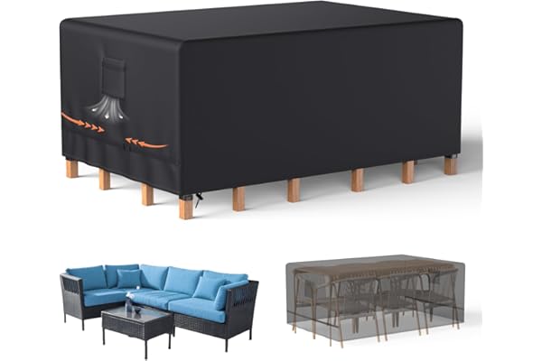 Oleic Funda Mesa Exterior Impermeable 180 x 120 x 74 cm, 600D Oxford Funda Muebles Exterior Impermeable, Funda Muebles Jardin Resistente al Invierno e de Terraza Rectangulares