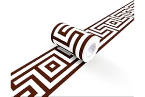 VisitRyl Wallpaper Border Self Adhesive Wall Tiles Decorative, Peel and Stick Wall Border Bathroom Stickers Brown B1005 10cm X 500cm