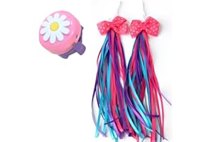 SVNR Bicycle Tassel Streamer, Bicycle Streamers with Bike Bell for Kids, Bike Handlebar Streamers, Bicycle Grips, Moto Ribbons - Multi Colored Party Decorations for Birthday Parties, Weddings
