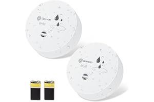 Geevon 2 Pack Water Leak Detector, 100dB Water Sensor Alarm Flood Detector for Basements, Bathrooms, Laundry Rooms, Kitchens, Garages, and Attics, Water Alarm Battery-Operated (Battery Included)