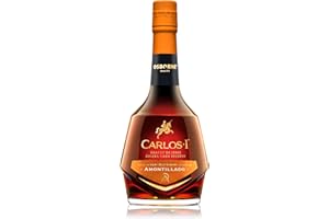 ‎CARLOS I CARLOS I Brandy Amontillado aus Jerez Solera Gran Reserva. Hergestellt aus Trauben und gereift in 100-jährigen Solera-Fässern von La Honda Amontillado. Alkoholgehalt: 40,3 %. Flasche: 70 cl.