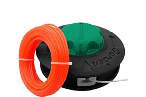 Zeqeey Universal M10 x 1.25 Left-Hand Thread Replacement Trimmer Spool Head Automatic Out Line with 15m 2.4mm Strimmer String Line, Easy Load Speed Bump Feed