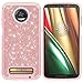 Produktbild Carols Moto Z3 Play Hülle, Motorola Moto Z3 Play Hülle Dual Layer Hybrid Schutzhülle Hart PC + TPU Weiche Stoßfest Tasche Case Cover für Motorola Moto Z3 Play - Rosa