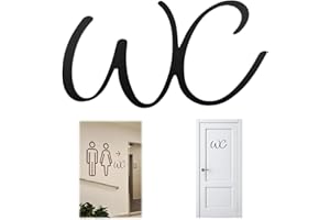 DHISPERARES Placa WC para Puerta Adhesivo, 22.5x12x0.3 cm Carteles de Baño, Letreros Autoadhesivos para WC de Invitados, Uso en Interiores Acrílico Carteles para WC para Pegar Puertas de Diversos Materiales