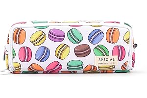 NEWUPZSI Piórnik dla nastolatek i dziewcząt, piórnik z 3 przegródkami, duża pojemność, piórnik na ołówki do szkoły i biura, 3-komorowy biały makaronik