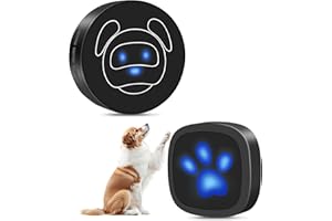 Whimsii Dog Doorbell, Wireless Ring Bell to Go Outside, IP55 Waterproof Buttons, 55 Melodies, 4 Volume Levels & 950ft Range (Black, 1 Reciever 1 Transmitter)