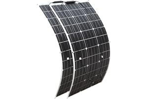 YINGGUANG Panel solar flexible de 200W 18V son altamente eficientes, energia limpia，impermeable, adecuado Cargador solar impermeable para autocaravanas, barcos, casas, soporte movil coche(2)