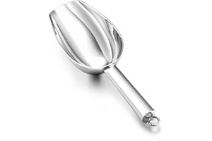 Herogo Mehlschaufel, Edelstahl Eisschaufel, kleine Abwiegeschaufel für Mehl Futter Kaffee Lebensmittel Süßigkeiten, Abfüllschaufel für Küche, Bar, Hochzeit, Buffet, Party, Spülmaschinenfest