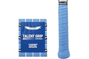 G-Lueck 12er Set Tennis Overgrip Talent Grip mit Perforation | 0,50-0,60mm Stärke | Griffband für Squash Badminton Schläger mit Selbstklebendem Abschlußband | sehr griffig, Anti-Rutsch