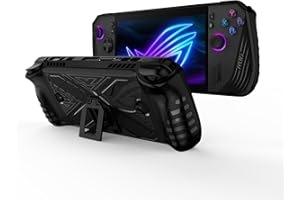 FDHYFGDY Hülle für ASUS ROG Ally X 2024 Spielmaschine Hülle mit Ständer, stoßdämpfende TPU Schutzhülle – Schwarz