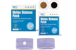 Patch Anti Mal de Mer MQ Patch Anti-maux des Transports en Voiture et en Bateau, Croisière et Avion – Soulage les Nausées, les Vertiges et les Vomissements du Mal de Mer