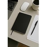Fark Tanıtım Defter, &Ccedil;izgisiz Not Defteri, Siyah Termo Deri Kapaklı &Ccedil;izgisiz Not Defter, 128 Yaprak A5 Planlama Not Defteri, 