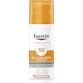 Eucerin Sun Face Oil Control SPF 50+ with Medium Tone Color (50ml), 50+ Face Sun Protection with UVA/UVB Filters, Suncream fo