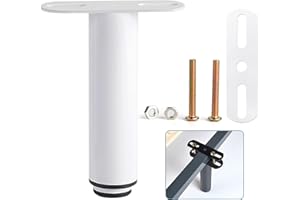 KRIZJUES Bed Adjustable Legs, Metal Furniture Support Legs Foot Retractable Heavy Duty Bed Center Frame Slat Support Leg,Suitable for Cabinet Sofa Bed Frame Replacement Parts 1 Pcs (7inch -13inch) (White)