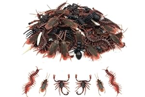 Teegxddy Farce et Attrape Insectes en Plastique Réalistes，30 pièces Fausses Mille-Pattes, Scorpion, cafard réalistes en Plastique，pour Halloween pour Enfants et Adultes Décoration de fête
