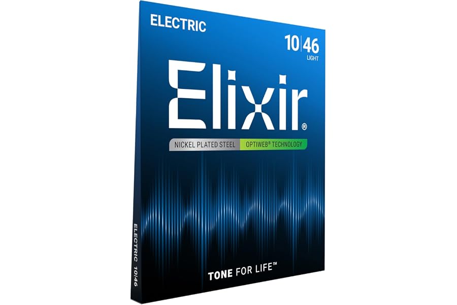Cuerdas para guitarra eléctrica Elixir Strings con recubrimiento OPTIWEB, calibre ligero (.010-.046)