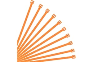 XINGO Pack de 500 Bridas de Plástico Premium Fuertes Industrial, Bridas de Plástico para Cables Multifunción para Uso Interior y Exterior, Gestión de Cables,Decoración (300mm x 3.6mm, Naranja)