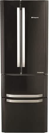 Hotpoint FFU4DK Independent 402 l A+ Black Side-by-Side Refrigerator (Stand-Alone, Black, American Door, LED, Glass, 554 l)