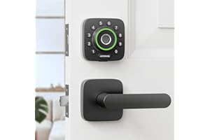 ULTRALOQ U-Bolt Pro WiFi Smart Lock with Handle, Fingerprint Smart Front Door Lock Set with Sensor, Keyless Entry Deadbolt with 2 Lever Handles, Auto Unlock, App Control, ANSI Grade 1, Easy Install