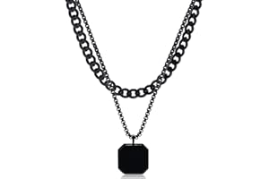 TempBeau Halskette Herren Geometrisch Panzerkette Edelstahl : Gravur Kette für Papa Männer Edelstahl 5mm Panzerkette + 2mm Kastenkette Minimalistisch Geschichtet Schmuck Personalisiert Daddy Geschenk