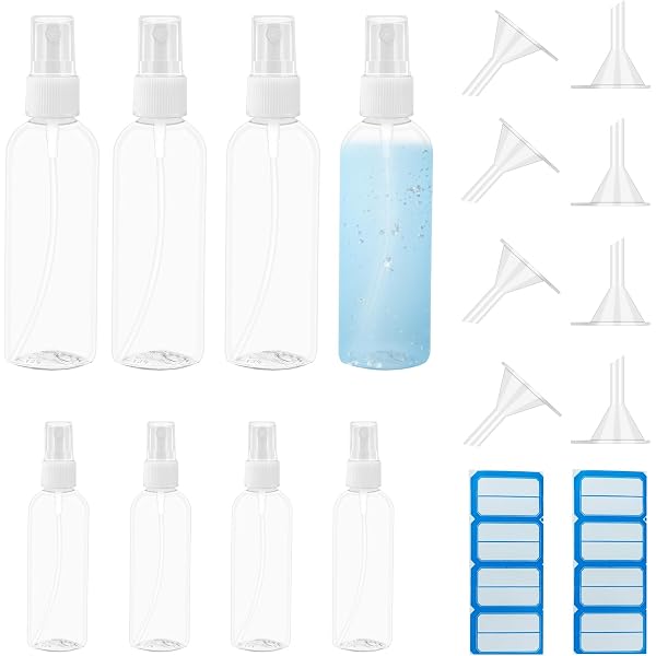 RUGLAMZHIP 10x 25 Ml Sprühflaschen – Transparent, Feiner Nebel, Mit Trichter, Für Reise & Beauty