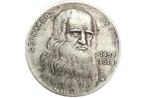 HiyyFloy Vinci – Pièce De Monnaie Artisanale en Argent, Collection Commémorative, Pièces Commémoratives, Cadeau Commémoratif