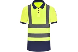 AYKRM Camisetas Polos de Seguridad Reflectante Alta Visibilidad