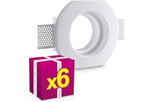SUPERIA MILANO Superia - 6pz Portafaretto in Gesso CERAMICO da Incasso Rotondo Slim per Controsoffitti cod. GA500