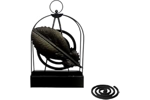 iJiZuo Supporto Per Spirali Antizanzare In Ferro Stile Retrò, Bobina per Zanzare per Insetto in Ferro Nordico retrò Supporto per Rotolo di Zanzara Innovativo per Incenso in Legno di Sandalo (Nero)