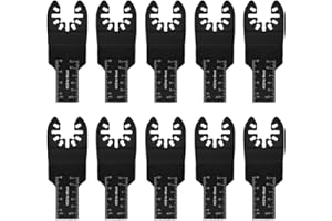 Vobor 10 hojas de sierra oscilantes para máquina de corte multifunción, kit de hojas de sierra de liberación rápida, hojas oscilantes de múltiples herramientas para madera y metal(20 mm)