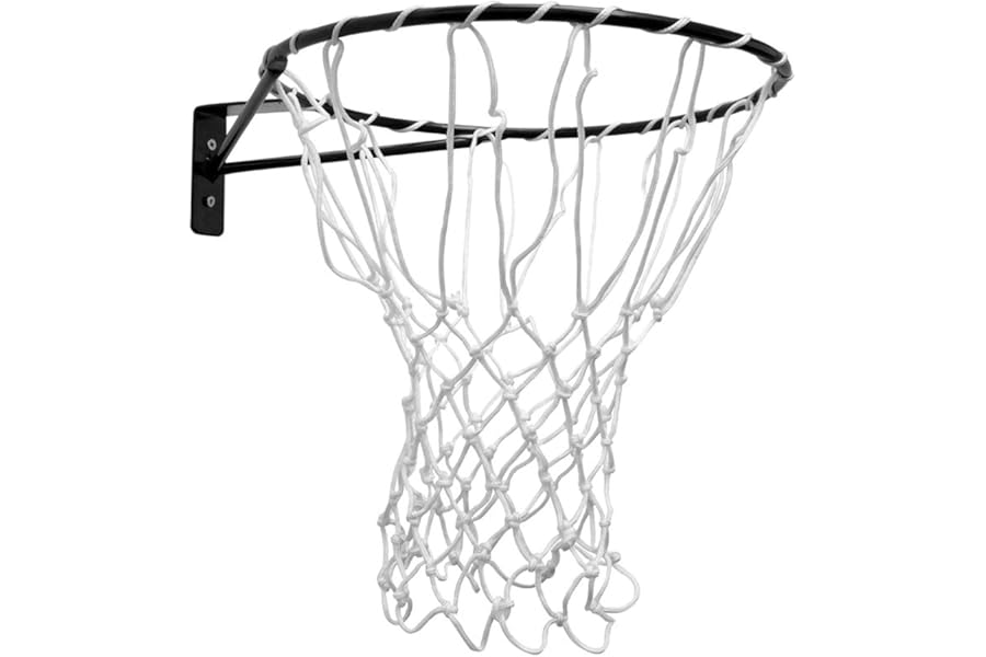 Ziland Netball Ring and Net [Set] • Regulation size 38cm diameter • Wall mounted fixings included