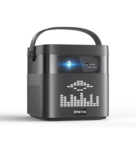 BYINTEK P70 Smart Wi-Fi Projector, 8000mAh Battery, Auto-focus