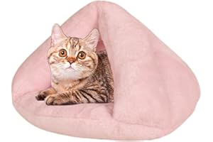 Eayoly Cuccia per Cani | Letto Caldo per Gatti per l'inverno | Triangolo in Pile Pet Cave Bed Cuddler Burrow House Hole Igloo Nest Letto Accogliente per Gatti e Cani di Piccola Taglia