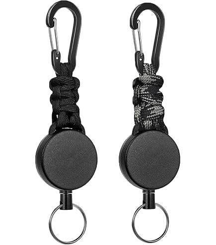 Porte-badge Rétractable Avec Anneau En Acier Et Boucle Ceinture – Noir