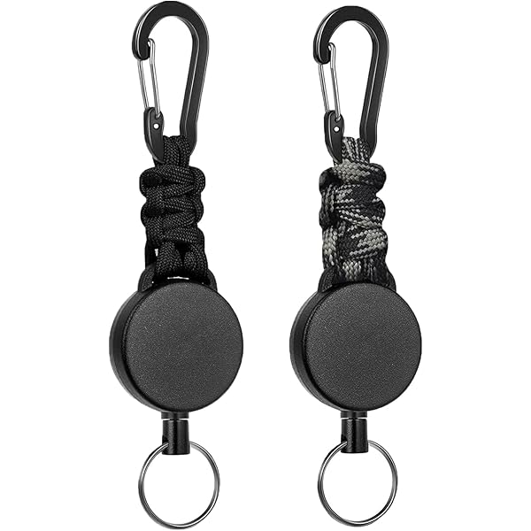 GREATRICH Sangle Tactique élastique Avec Connecteurs, Dragonne Téléphone Portable, Mousqueton Inox, Mousqueton Tactique, Accessoire De Fixation Et De Portage, Pour Escalade, Extensible 30-140 Cm