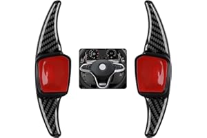 OYDDL 2PCS Auto Carbon Fiber Lenkrad Schaltpaddel Verlängerung Schaltwippen Aufkleber Cover Trim Kompatibel mit VW Golf 8 Arteon Teramont Nivus Virtus Mk7 Mk8 Dekor Ersatzsatz Extensions Zubehör (Schwarz)