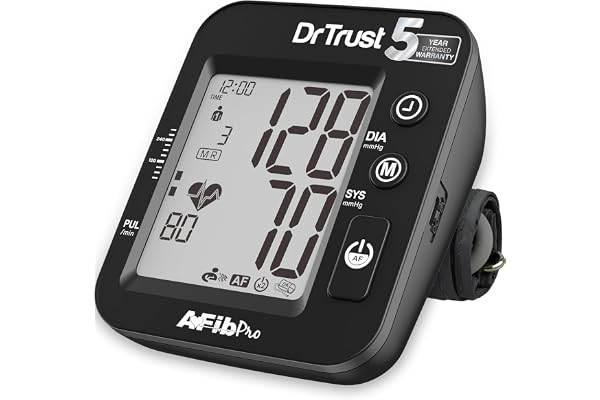 Dr Trust USA 131 Digital Blood Pressure Monitor with AFib Detection | US FDA approved | Dual Power Option | Arm Circumference