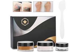 Zetiling Corrector de tatuajes, Cicatriz profesional Corrector de tatuajes Vitiligo Hiding Spots Maquillaje Crema cubierta para puntos de Vitiligo Marcas de nacimiento