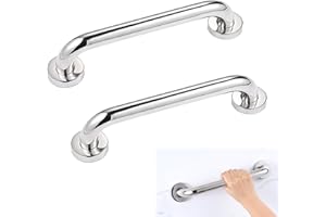 MIAYICAL Lot de 2 Barre D'Appui WC, Maintien Poignée Douche, 30cm Barre D'Appui Salle de Bain Coudée, Baignoire Main Courante Inoxydable pour toilettes, Rampe d'escalier Âgées/Handicapées/Enfants