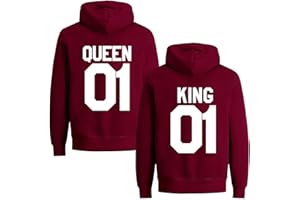 Daisy for U Pull à capuche pour couple motifs King et Queen, 1 pièce - Rouge - Small