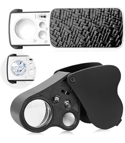 Lot De 2 Loupes De Bijoutier Avec LED - Grossissements 30x/60x/90x Et 30x/60x - Lumière UV Incluse - Métal Pliable