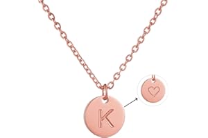 AFSTALR Damen Initialen Kette Buchstaben Anhänger Gold/Rosegold/Silber Kette mit Herzen Geburtstagsgeschenk für Mädchen