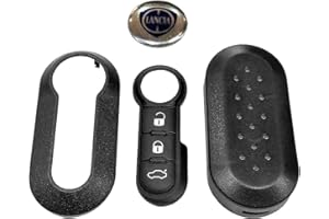 TEKLIGHT KIT GUSCIO NERO + TASTI SIMBOLI BIANCHI + LOGO NON ORIGINALE LANCIA CHIAVE Y YPSILON MUSA DELTA SCOCCA